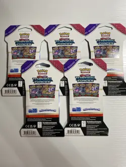 5 Pokemon Scarlet & Violet Temporal Forces Sleeved Booster Packs - Image 2
