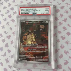 Team Rocket's Meowth #203 Pokemon Destined Rivals PSA 9 Mint Graded Card - Image 2