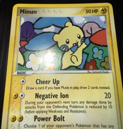 Pokemon TCG Minun Holo Rare Card 4/17 Pop Series 3 - Image 1