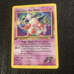 Sabrina's Mr. Mime 59/132 1st edition Uncommon Gym Challenge Pokemon NM - Image 1