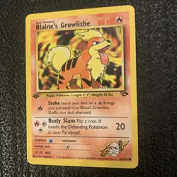 Pokemon TCG Blaine's Growlithe Gym Heroes 62/132 1st Edition - Image 1