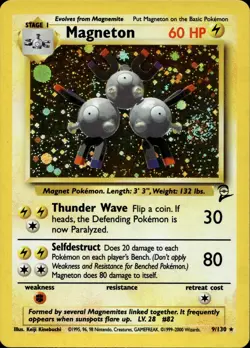 MAGNETON 9/130 HOLO RARE BASE SET 2 POKEMON NM/M - Image 1