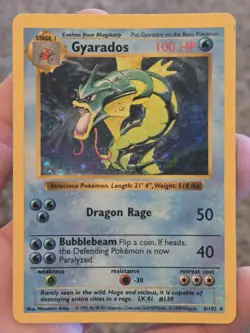 Pokemon Gyarados Holo 6/102 Shadowless, Base Set - Image 1