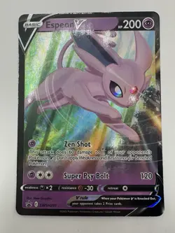 Pokemon TCG Espeon V Black Star Promo SWSH201 Ultra Holo Promo Card NM - Image 1