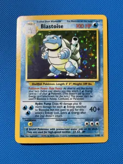 Pokemon 1999 Blastoise 2/102 Base Set Holo Rare Unlimited Wizards - Image 1