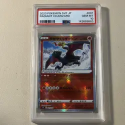 Pokemon Radiant Charizard Radiant Holo Sv Ruler of Black Flame 001/038 PSA 10 - Image 1