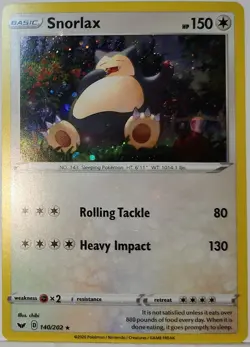 HD Fart Swirl 🌀 Snorlax 140/202 Cosmos Holo Bleed Error Rare Pokemon TCG ✨ - Image 2