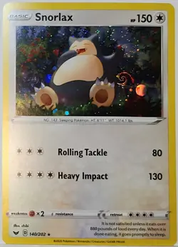 HD Fart Swirl 🌀 Snorlax 140/202 Cosmos Holo Bleed Error Rare Pokemon TCG ✨ - Image 3