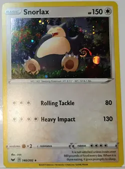 HD Fart Swirl 🌀 Snorlax 140/202 Cosmos Holo Bleed Error Rare Pokemon TCG ✨ - Image 5