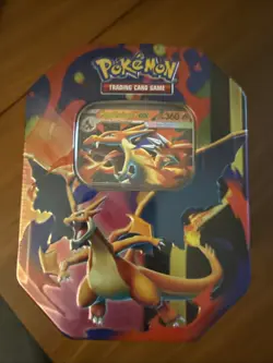 2026 Pokemon Mega Charizard ex Factory Sealed Tin Box - 4 Booster Packs - 1 Foil - Image 1