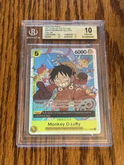 2024 One Piece Monkey.D.Luffy BGS 10 PRISTINE OP07-109 ENGLISH SR - Image 1