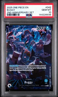 2025 ONE PIECE ENGLISH VERSION 2ND ANNIVERSARY SET #042 BUGGY PSA 10 - Image 1