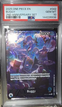2025 ONE PIECE ENGLISH VERSION 2ND ANNIVERSARY SET #042 BUGGY PSA 10 - Image 5