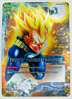 Vegeta Furious Awakening P-163 Leader Foil Dragon Ball Super Card Game | NM - Image 1