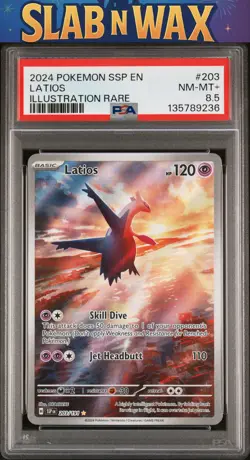 Pokemon tcg 2024 Pokemon Ssp En-Surging Sparks Latios #203 PSA 8.5 - Image 1