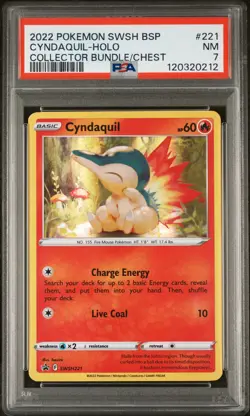2022 POKEMON SWSH BLACK STAR PROMO COLLECTOR BUNDLE/CHEST CYNDAQUIL-HOLO PSA 7 - Image 1