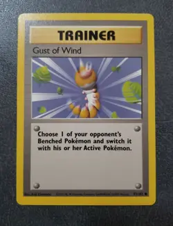 VINTAGE Pokemon - COMMON - 93/102 - Trainer - Gust of Wind - NEAR MINT/MINT - Image 1