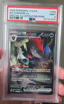 2025 Pokemon N's Zoroark ex Special Illustration Rare Holo PSA 9 185/159 - Image 1
