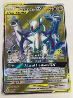 Pokemon TCG Arceus & Dialga & Palkia GX 220/236 Sm-Cosmic Eclipse Full Art Holo - Image 1