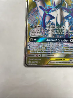 Pokemon TCG Arceus & Dialga & Palkia GX 220/236 Sm-Cosmic Eclipse Full Art Holo - Image 4