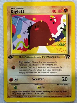 Diglett 52/82 Common Team Rocket Pokemon 1st Edition Lightly Played - Image 1