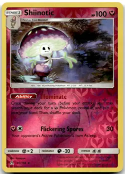 Pokemon Shiinotic Ultra Prism SM05 #93/156 Rare Reverse Holo LP SET FILL! - Image 1