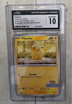 Pokemon Pikachu Contest Winner 2024 Promo CGC 10 #214 Scarlet & Violet - Image 1