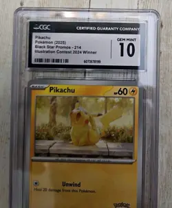Pokemon Pikachu Contest Winner 2024 Promo CGC 10 #214 Scarlet & Violet - Image 2
