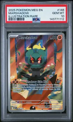2025 POKEMON MEG EN-MEGA EVOLUTION ILLUSTRATION RARE #146 MARSHADOW PSA 10 - Image 1
