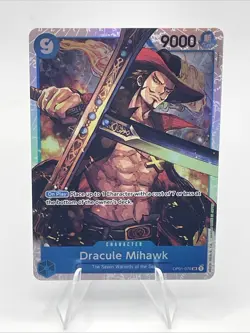 One Piece TCG English OP01-070 Dracule Mihawk SR Foil (PRB01) - Image 1