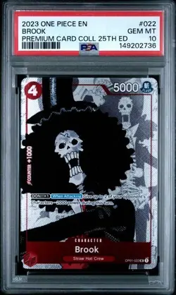 2023 ONE PIECE BANDAI PREMIUM CARD COLLECTION 25TH EDITION 022 BROOK PSA 10 - Image 1