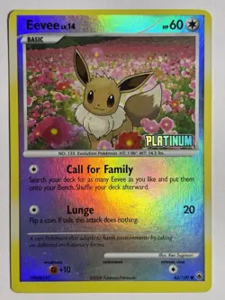 2008 Pokemon Eevee 62/100 - Platinum Burger King Promo Stamped - Reverse Holo - Image 1
