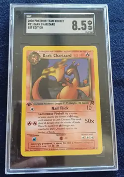 Pokemon Dark Charizard 2000 Team Rocket 21/82 Non-Holo Rare SGC 8.5 NM/MINT+ - Image 1