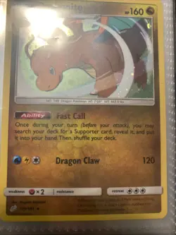 Dragonite 119/181 Pokemon TCG Sun & Moon Team Up Cosmos Holo Promo Near Mint - Image 2