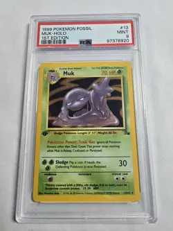 MUK HOLO 1ST ED PSA 9 1999 POKEMON FOSSIL 1ST EDITION #13/62 MINT 2932 - Image 1