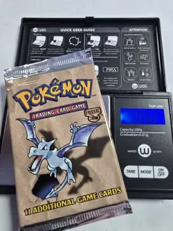 1999 Pokemon Fossil Unlim Booster Pack Aerodactyl Artwork Factory Sealed 20.62g - Image 3