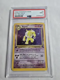 Pokemon Hypno Fossil 1st Edition Holo Rare #8 PSA 9 Mint - Image 1