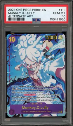 One Piece CCG Monkey.D.Luffy PRB01 Alternate Art OP05-119 PSA 10 Gem Mint - Image 1