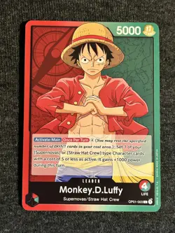 PRE ERRATA Monkey.D.Luffy (003) - Romance Dawn (OP01) Leader NM - Image 1