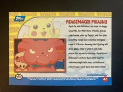 Peacemaker Pikachu #46 Pikachu's Vacation 1998 Topps Holo Foil Pokemon Card MP - Image 4