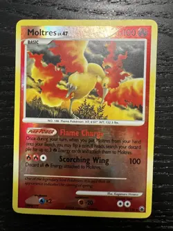 Moltres 10/100 Rare Reverse Holo Majestic Dawn Diamond & Pearl Pokemon Card - Image 4