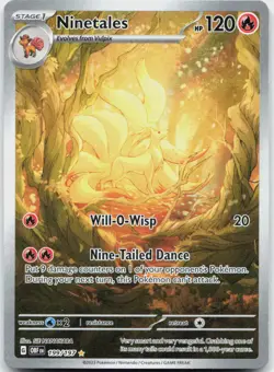 Pokemon TCG Card Ninetales Illustration Rare 199/197 NM - Image 1