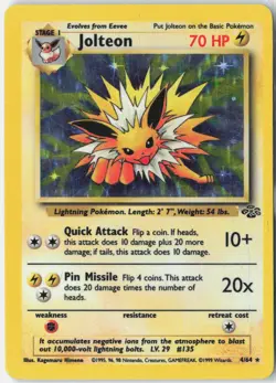 Jolteon (4) Jungle 04/64 Pokemon Card Unlimited Holo MP - Image 1