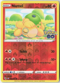 Numel (Peelable Ditto) Pokemon GO 013/078 Pokemon Card Reverse Holo - Image 1