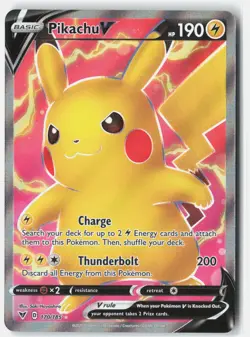 Pikachu V (Full Art) SWSH04: Vivid Voltage 170/185 Pokemon Card Holo - Image 1