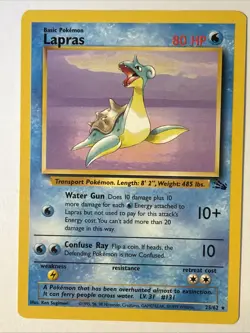 LAPRAS Pokemon TCG Trading Card - RARE - 25/62 Fossil - Image 1