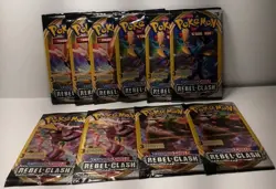 (10) Pokemon TCG Cards Sword and Shield Rebel Clash 3 Card Pack - New Sealed - Image 1