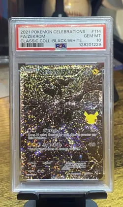 PSA 10 Zekrom #114 2021 Pokemon Celebrations Classic Coll -BLK/WHT FA GEM MINT - Image 2