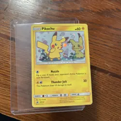Pokemon TCG ⚡Pikachu⚡ Sun & Moon Black Star Promo Holo Card SM162 with Swirl - Image 1