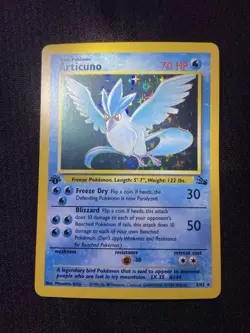 Pokemon TCG Fossil Set Articuno 2/62 Rare Holo 1st Edition - Image 5